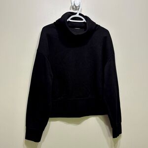 Zara Comfy Thick Turtleneck Long Sleeve Cropped Relaxed Fit Sweater Top Black